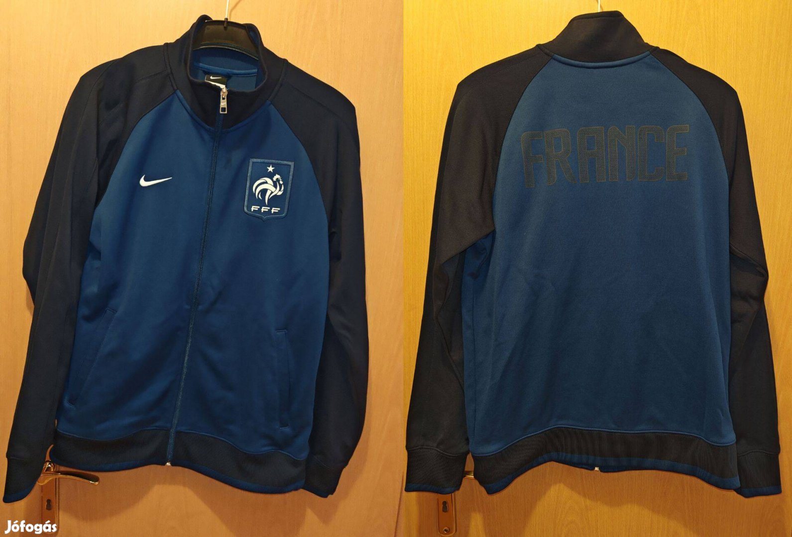 Francia válogatott eredeti Nike kék cipzáras felső M