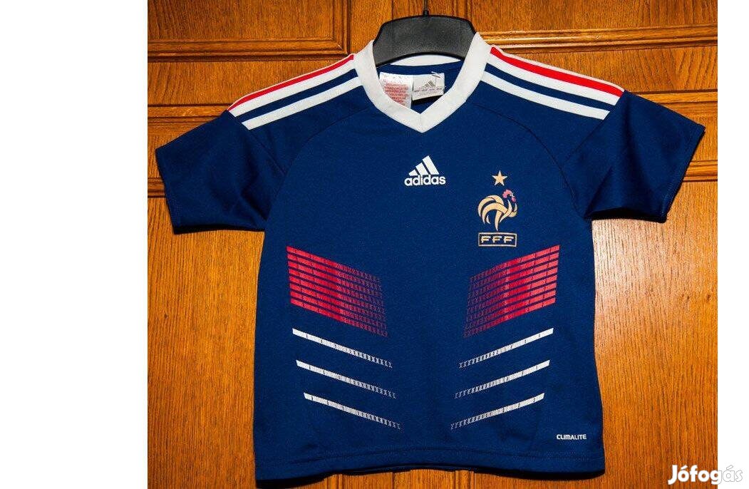 Francia válogatott eredeti adidas gyerek 104-es focimez (kék)