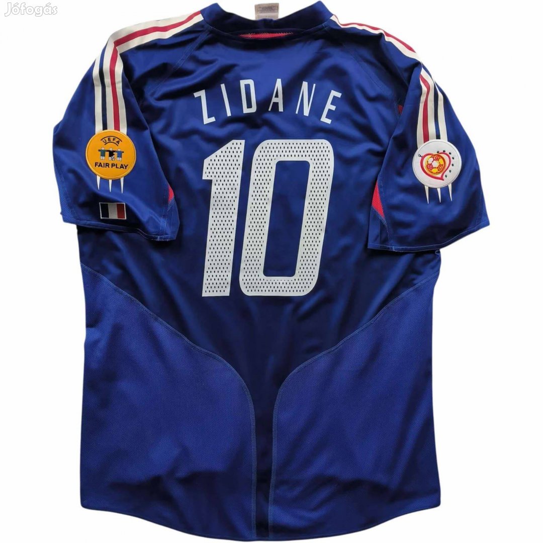 Franciaország 2004-06 Adidas hazai Zinedine Zidane foci mez XL-es