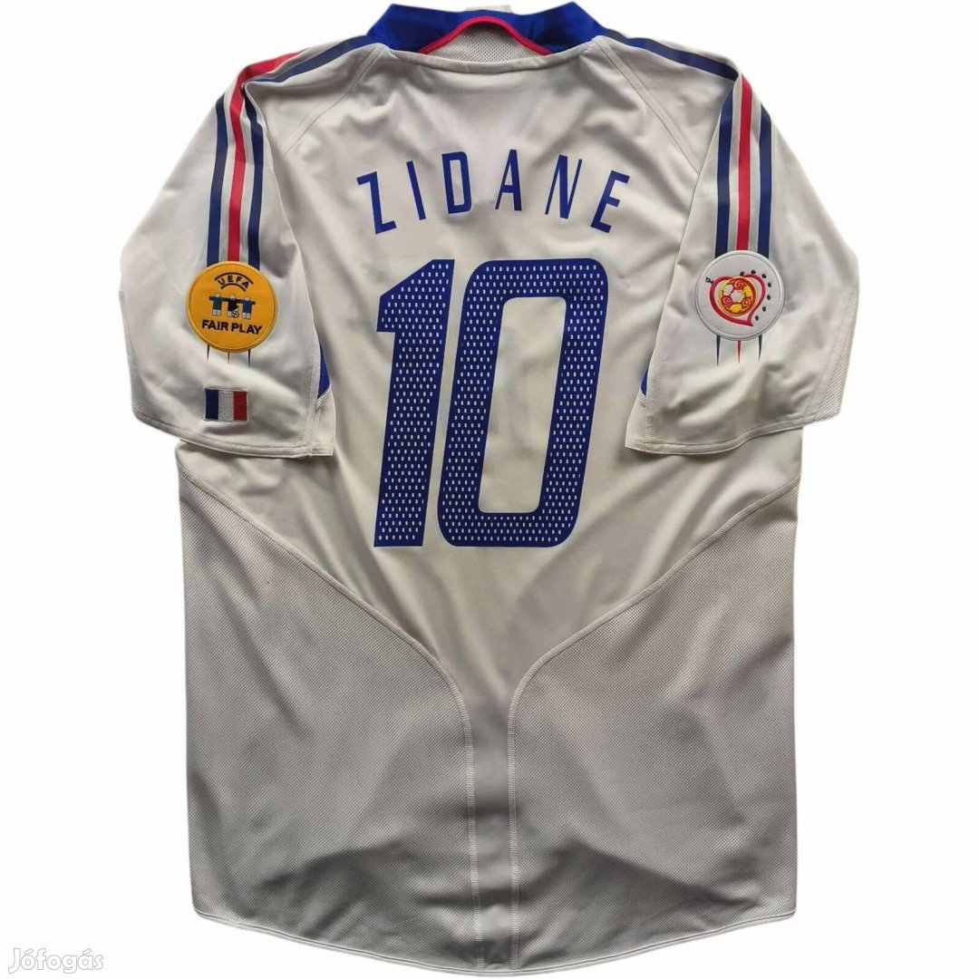 Franciaország 2004-06 Adidas vendég Zinedine Zidane foci mez L-es