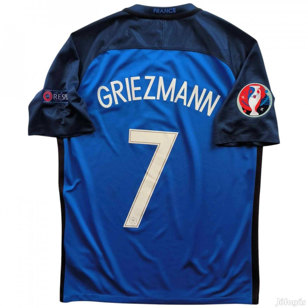 Franciaország 2016-18 Adidas hazai Antoine Griezman foci mez M-es