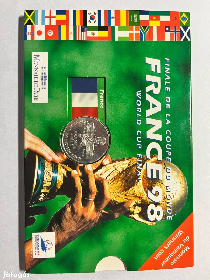 Franciaország 5 frank, 1998 FIFA Világkupa, bontatlan csomagolásban