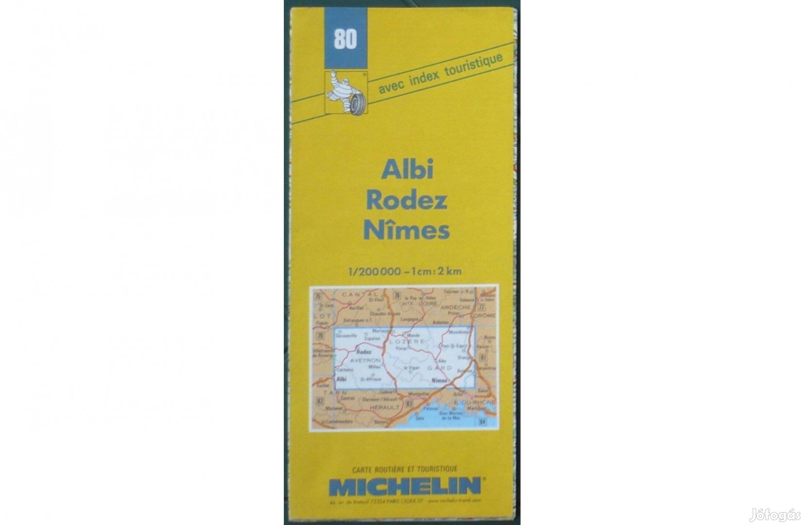 Franciaország Michelin 80. térkép Albi-Rodez-Nimes