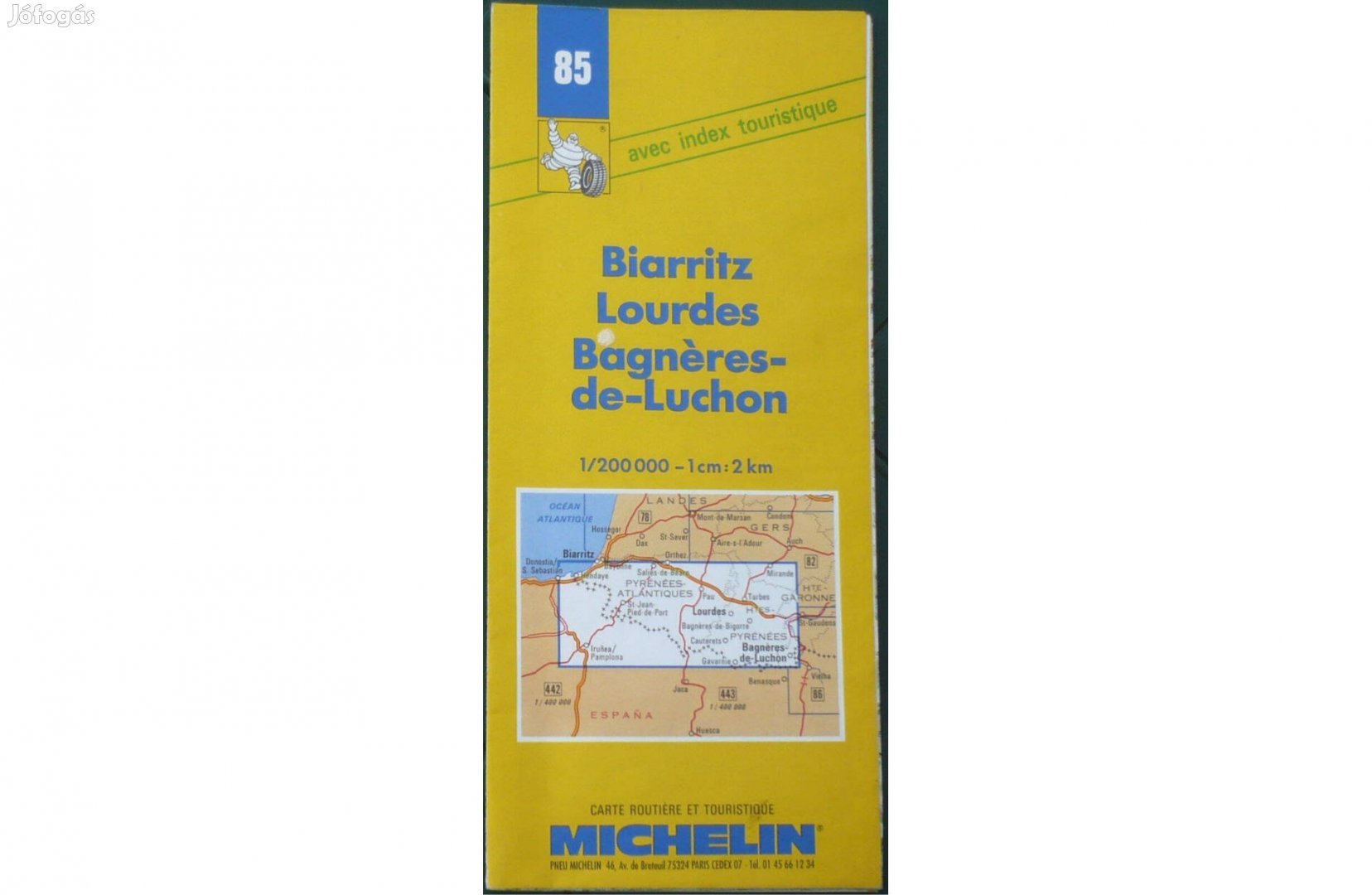 Franciaország Michelin 85. térkép Biarritz-Lourdes-Bogneres-de-Luchon