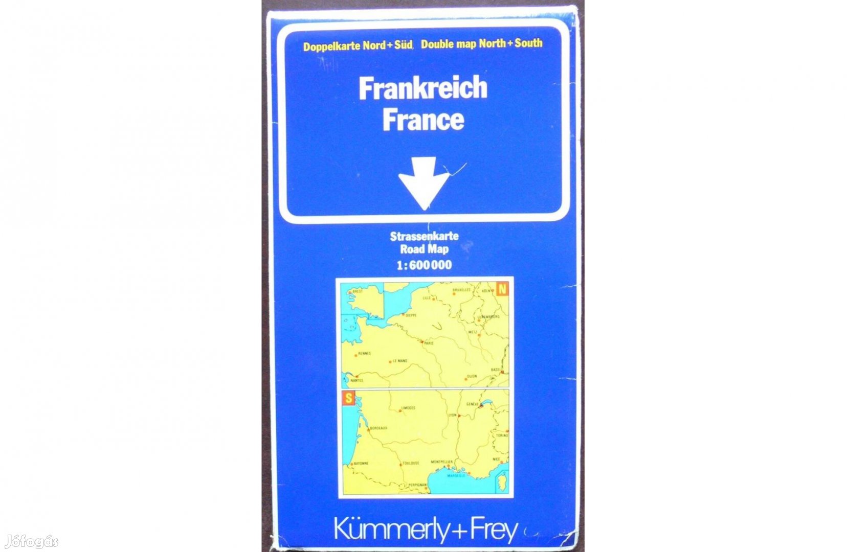 Franciaország autós térkép, 1:600000