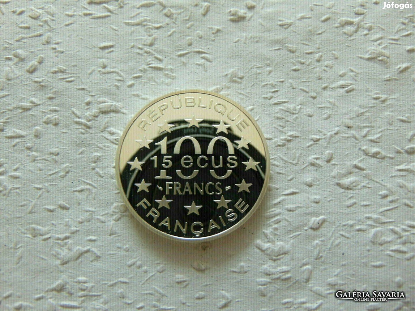 Franciaország ezüst 15 ecu - 100 frank 1995 PP 22.30 gramm