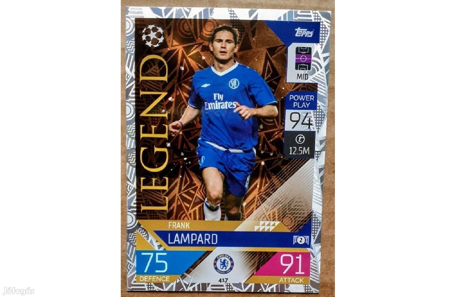 Frank Lampard Chelsea Legend focis kártya Topps Match Attax 2023