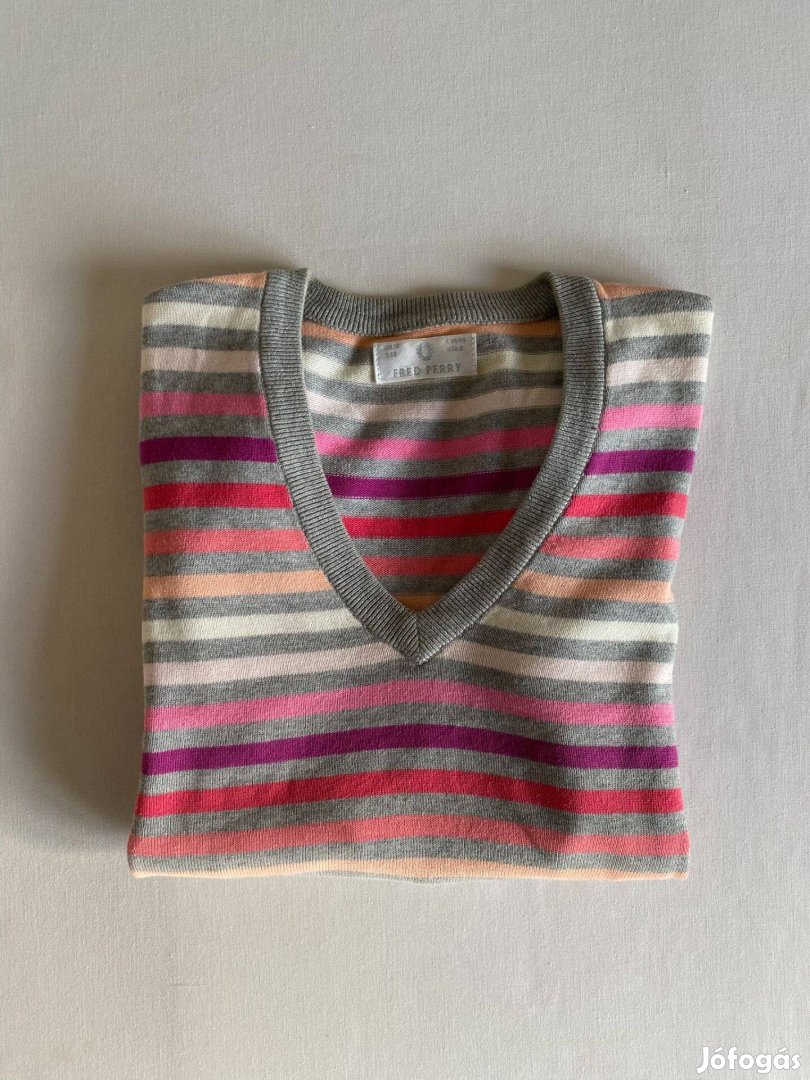 Fred Perry női kötött v-neck pulóver, S-es