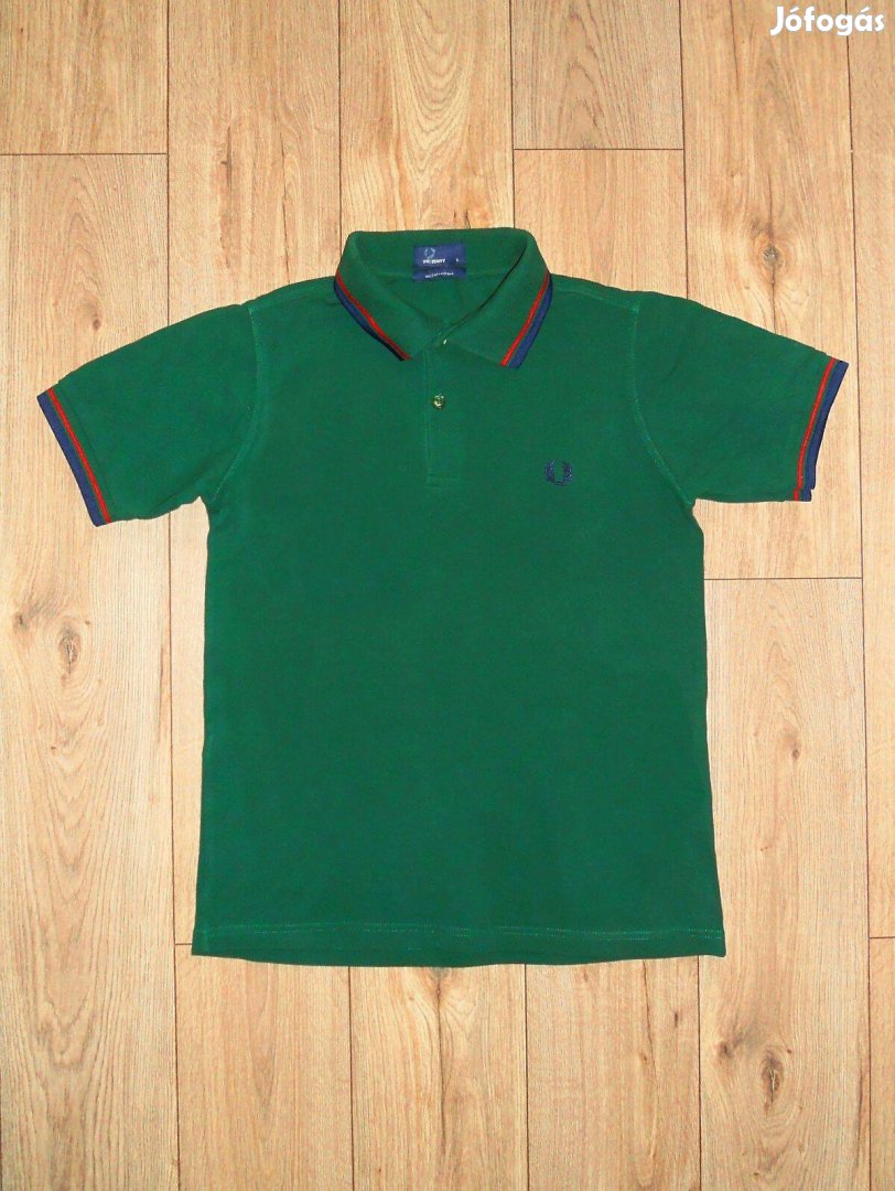 Fred Perry zöld galléros póló (S-es)