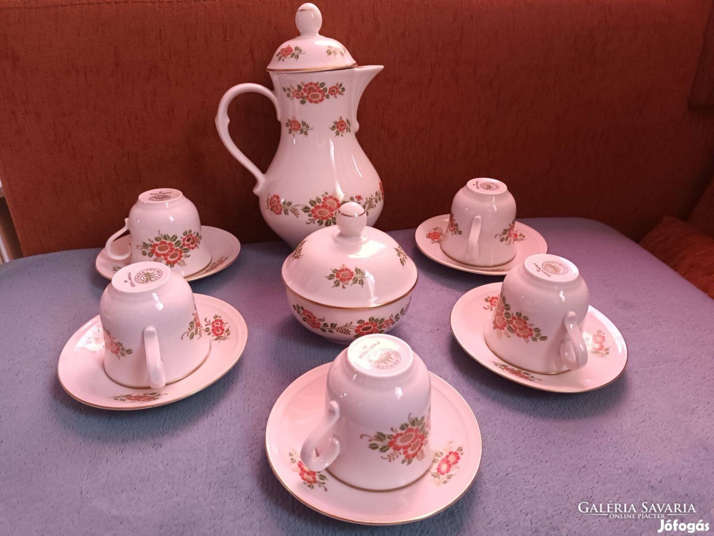 Freiberger Porzellan - Made in GDR - porcelán 5 személyes készlet cuko