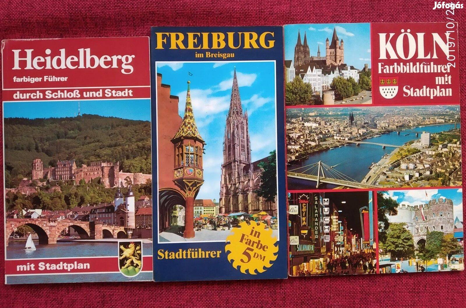 Freiburg Heidelberg Köln Németországképes album és utikalauz térképpel