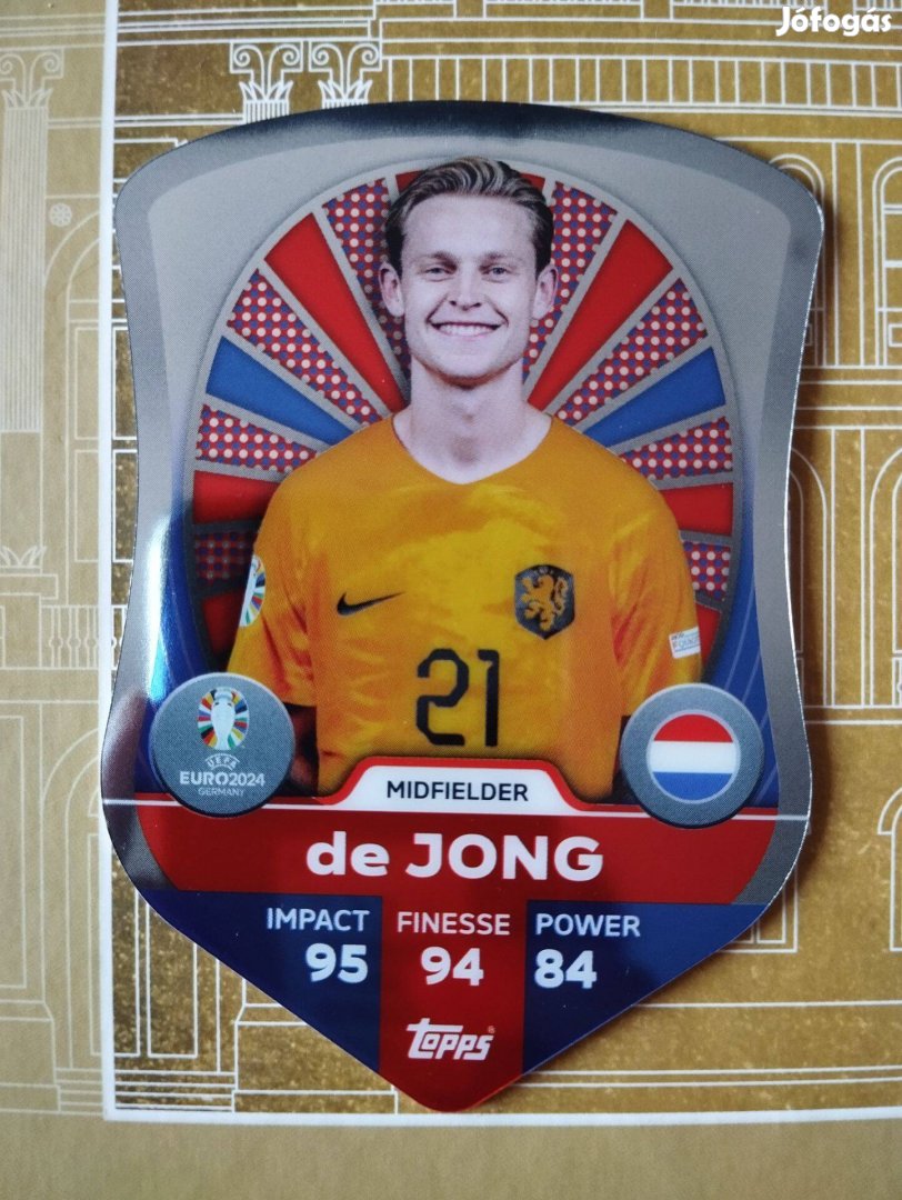 Frenkie de Jong (Hollandia) Chrome Pro Elite Schield Euro 2024 kártya