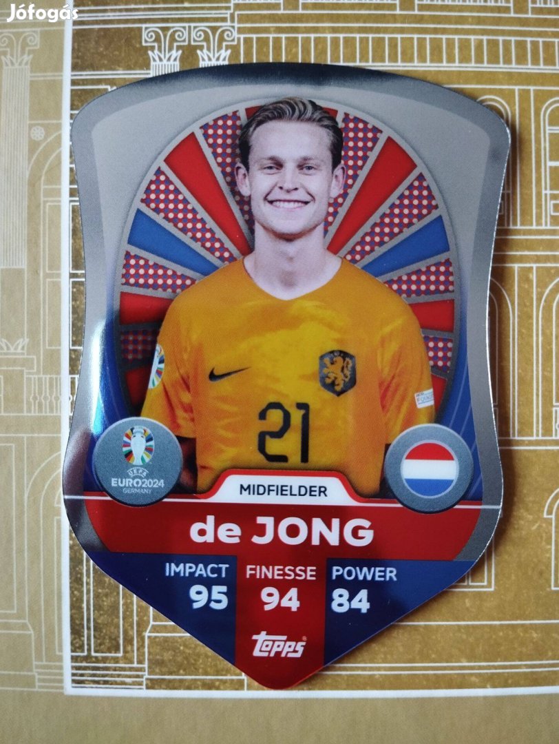 Frenkie de Jong (Hollandia) Chrome Pro Elite Schield Euro 2024 kártya