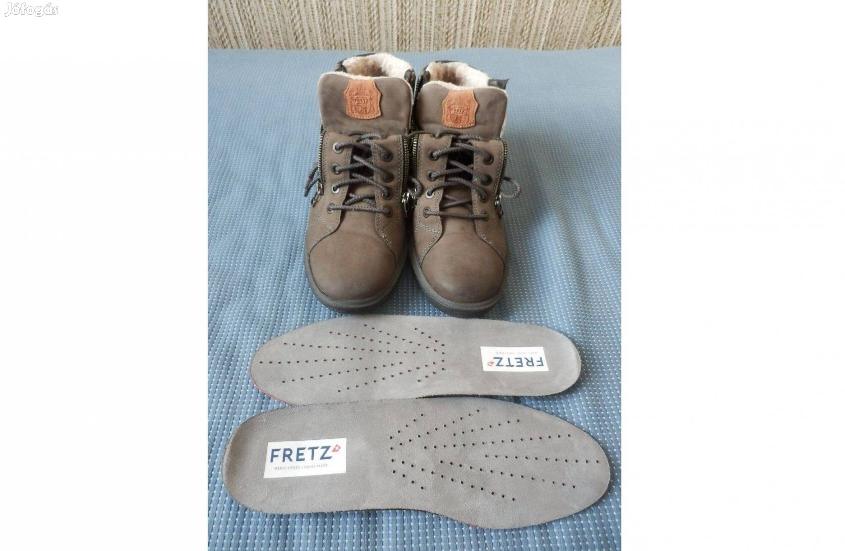 Fretz men's shoes (svájc) szőrmebéléses nubukbőr bokacipő 43