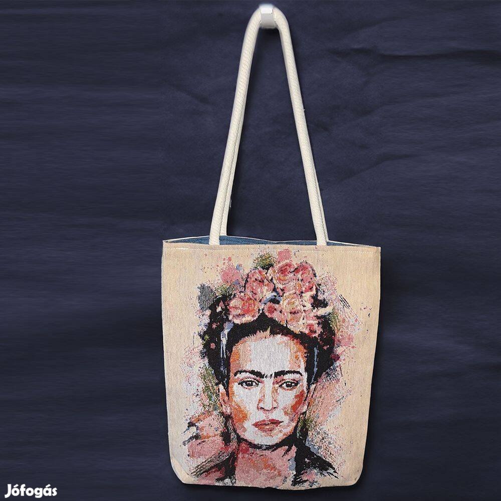 Frida Kahlo Portréval Díszített Elegáns Gobelin Válltáska