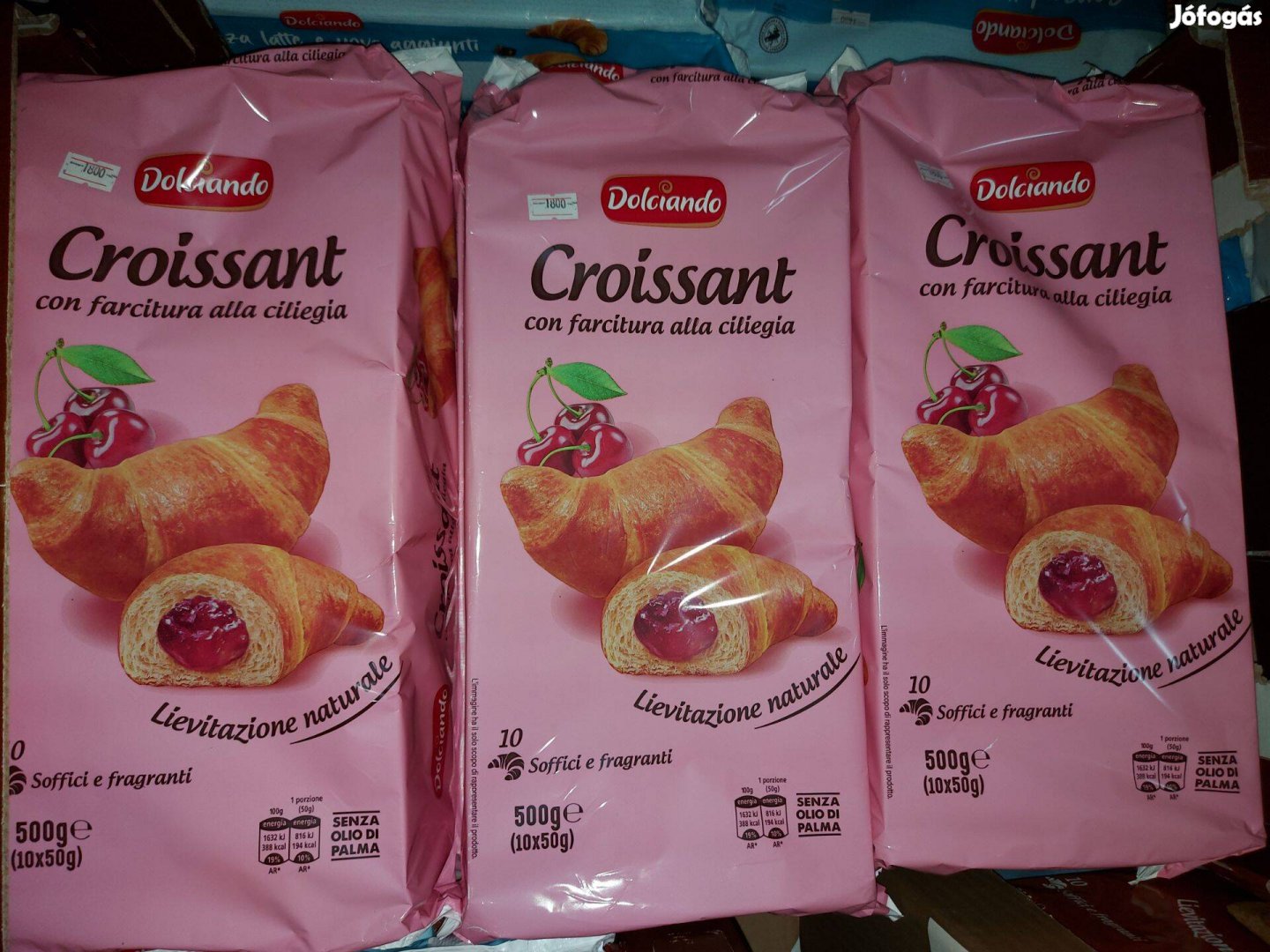 Friss Olasz Croissant 10 darabos Meggylekvárral Töltve