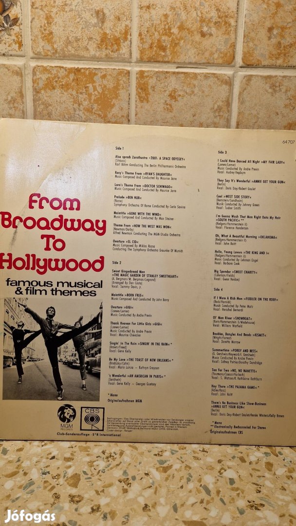 From Broadway to Hollywood 2lp Soundtrack Album