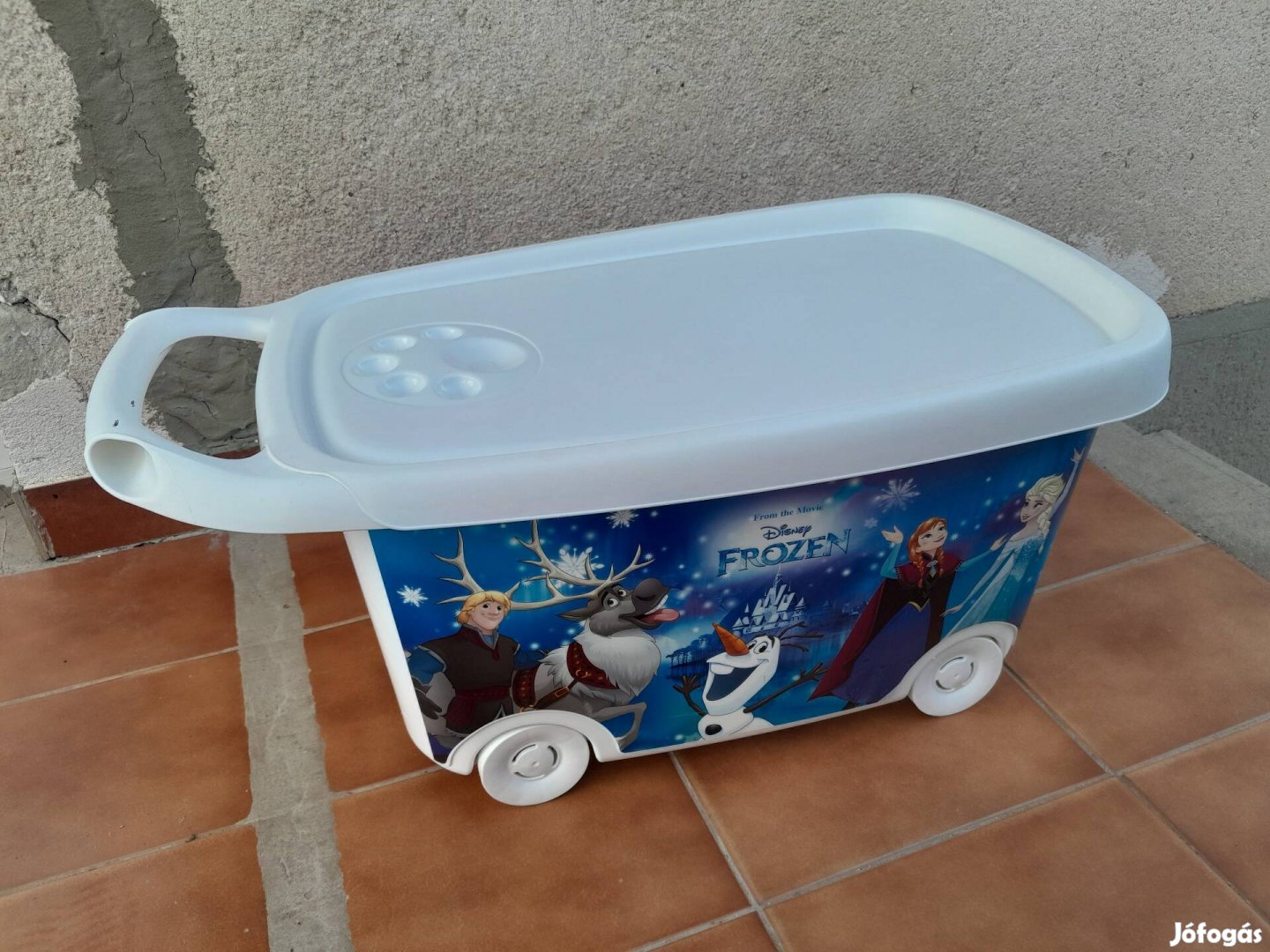 Frozen gurulós tárolódoboz Jégvarázs tároló kocsi láda tetővel