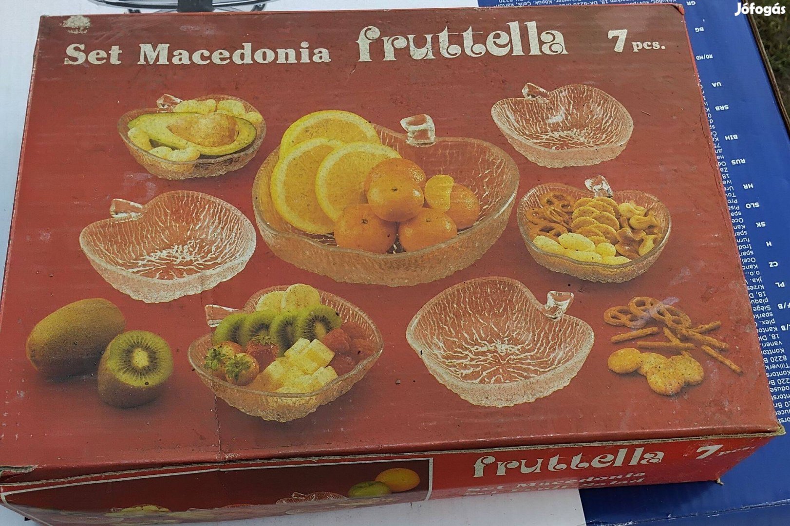 Fruttella, alma alakú üvegből készült kompótos készlet