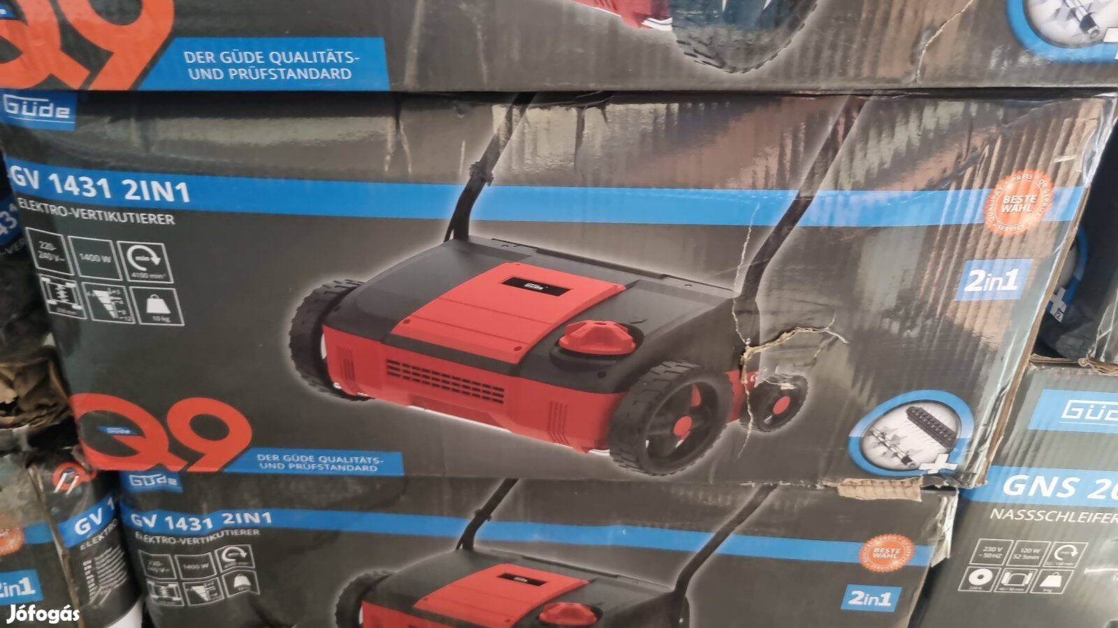 Fű szellőztető, 1400W-os gyep lazító, elektromos gyepszellőztető