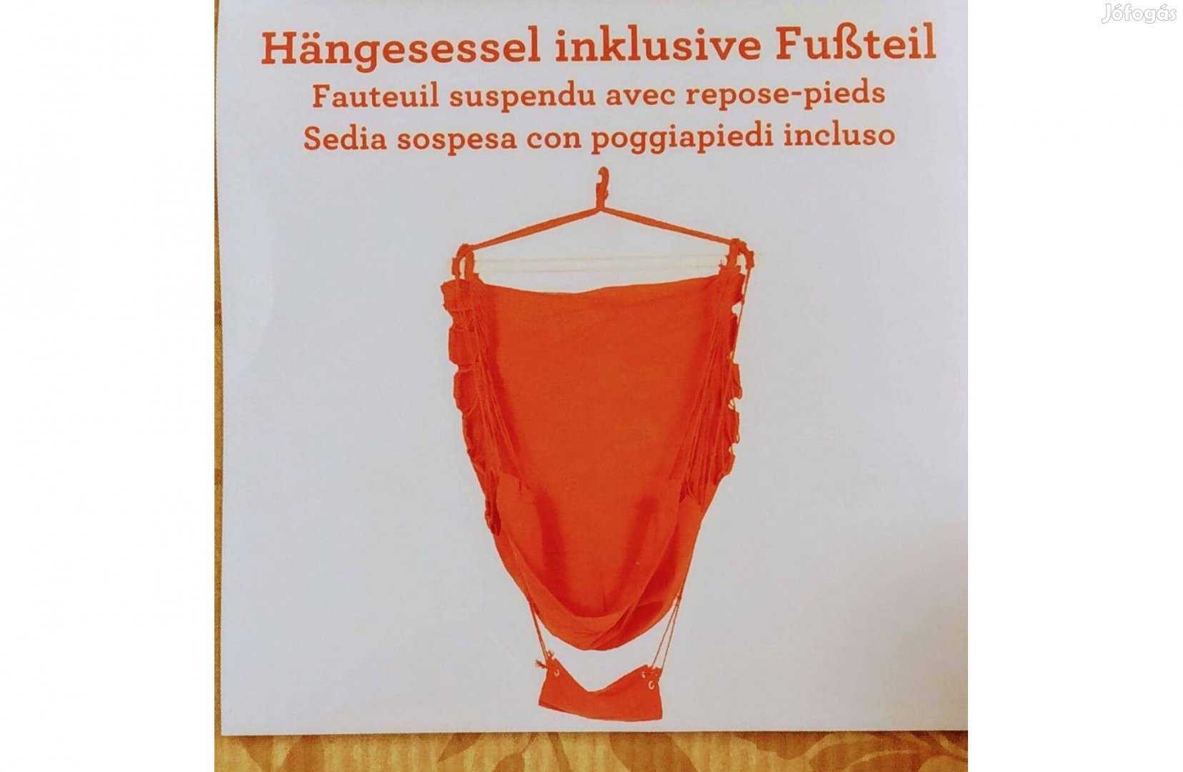 Függő fotel lábtartóval Új favázas Kényelmes stabil