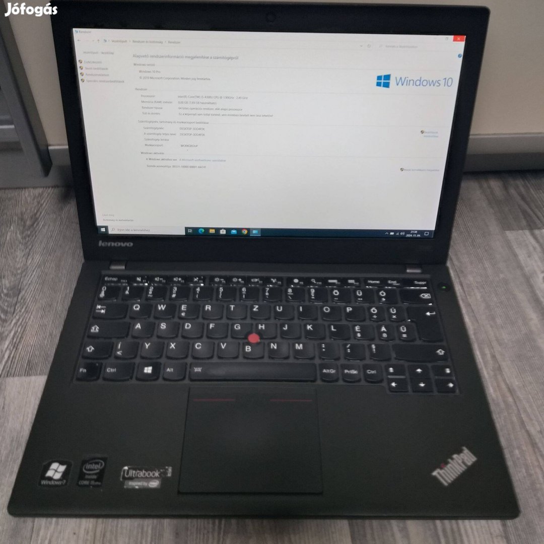 Függőben!!Lenovo x240 laptop full hd kijelző világító magyar