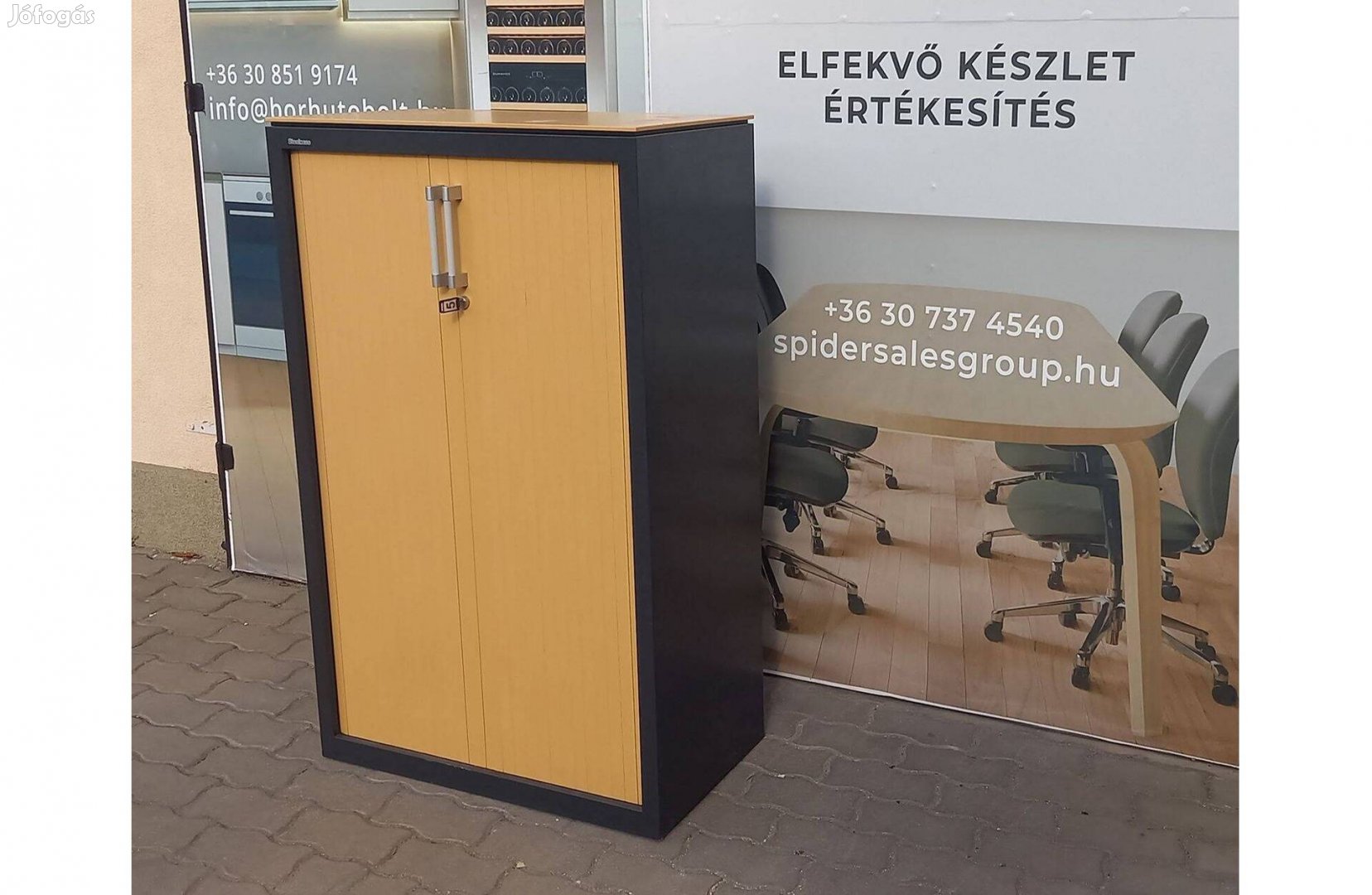 Függőmappatárolós szekrény, Steelcase márka, rolóajtós - használt