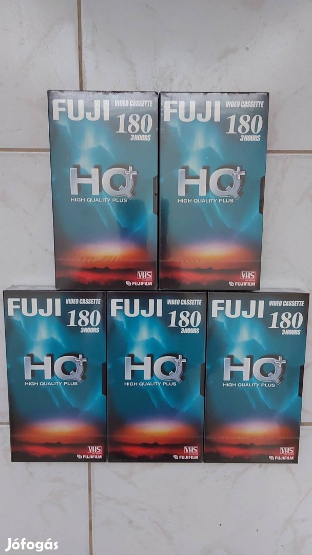 Fuji E-180 HQ+ VHS kazetta 5db Új! Bontatlan!