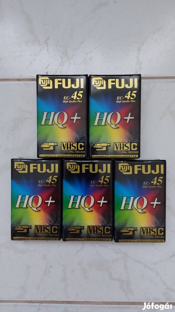 Fuji HQ+ EC-45 VHS-C kamera kazetta 5db Új! Bontatlan!