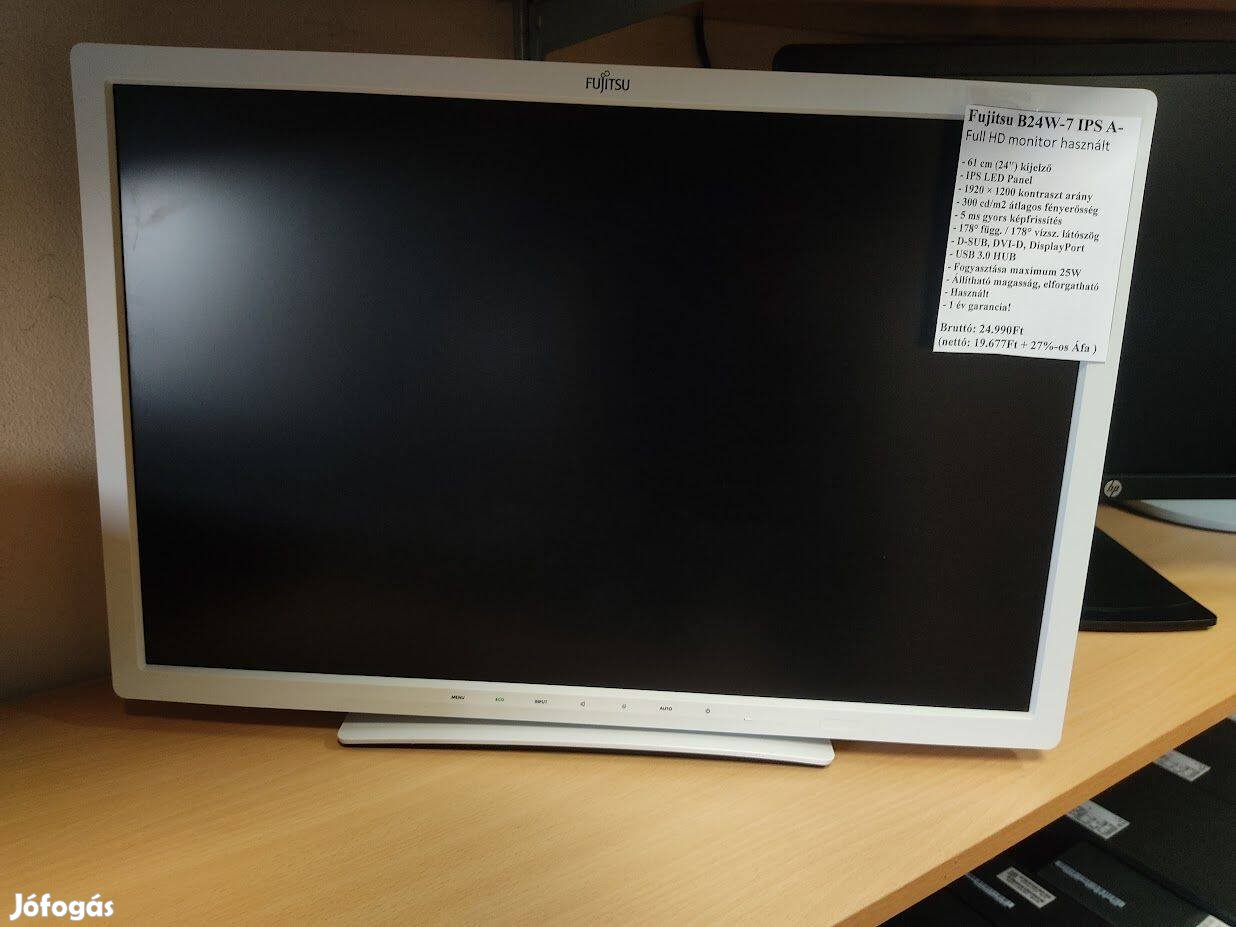 Fujitsu B24W-7 IPS "A-" kat full HD HDMI 5ms fekete LED LCD monitor