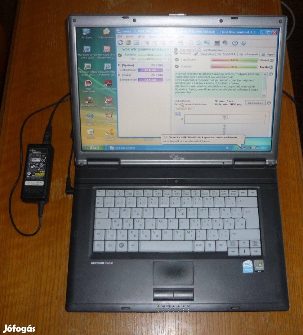 Fujitsu-Siemens V5535 (M530, 512MB, 120GB) működik