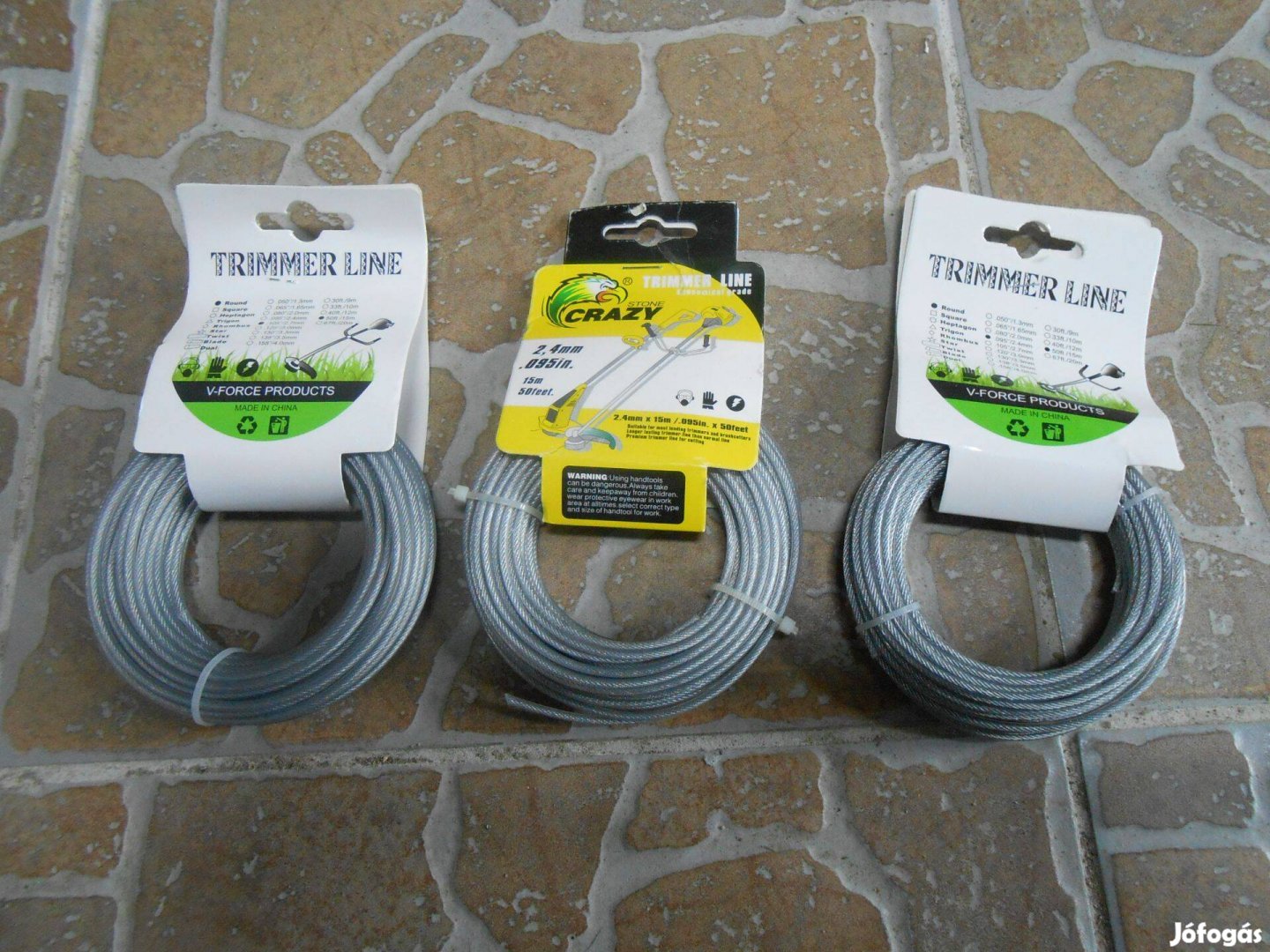 Fűkasza bozótvágó drótos fémszálas damil 15m2,4mm, 2,7mm,