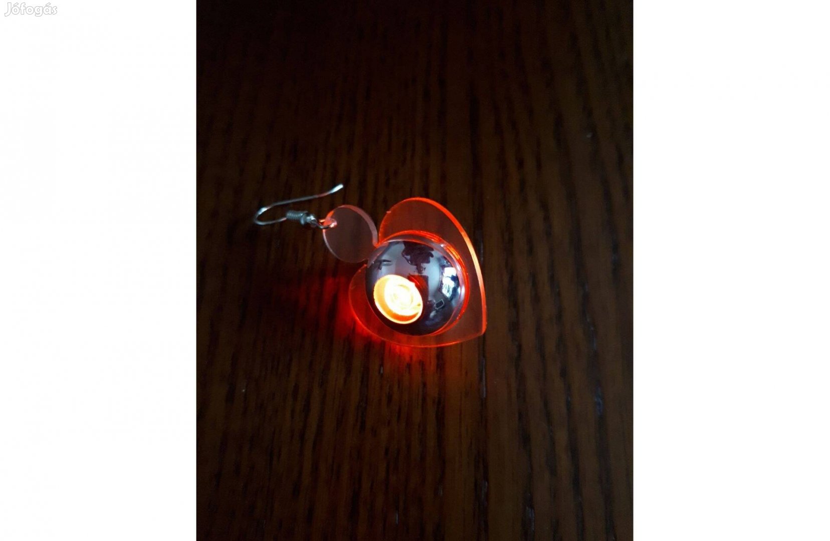 Fülbevaló, Led világítós, piros, 4 funkciós, új