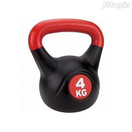 Füles súlyzó - Kettlebell, műanyag, 4 kg S-SPORT