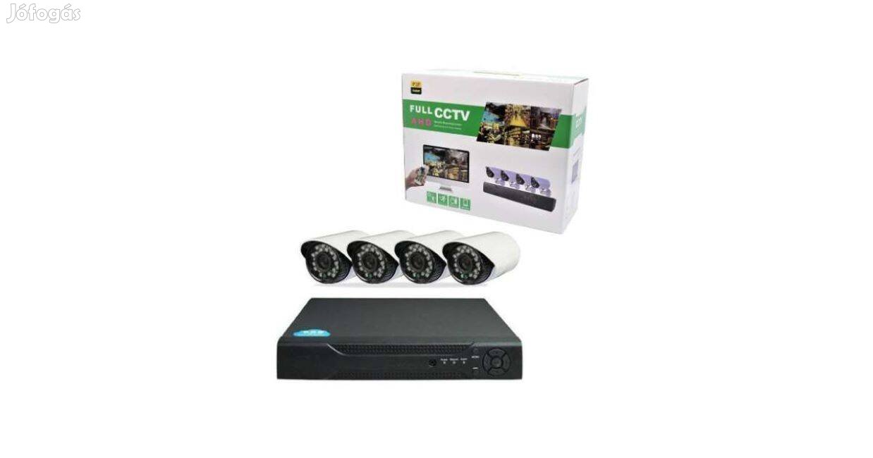Full AHD CCTV Biztonsági Kamera Megfigyelő Rendszer 4DB Kamerával Új!