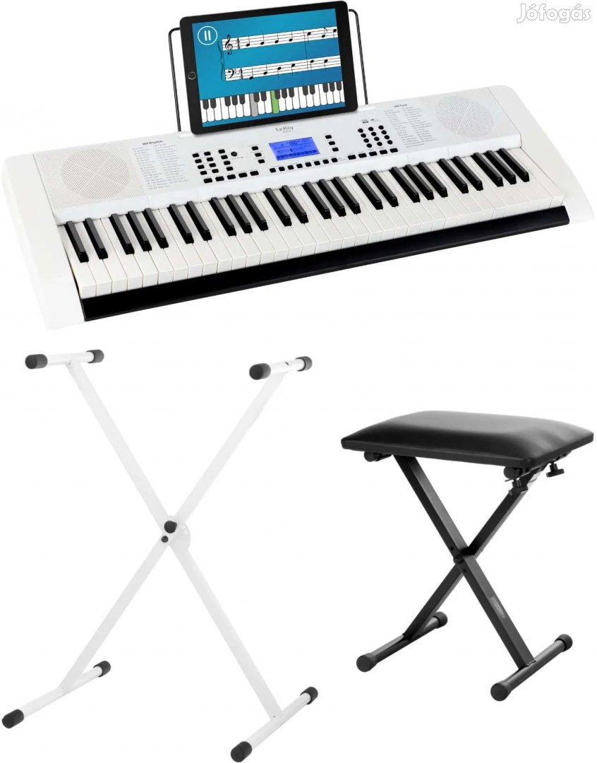 FunKey 61 Pro Kiadás Fehér KÉSZLET (billentyűállvány és ülőke)
