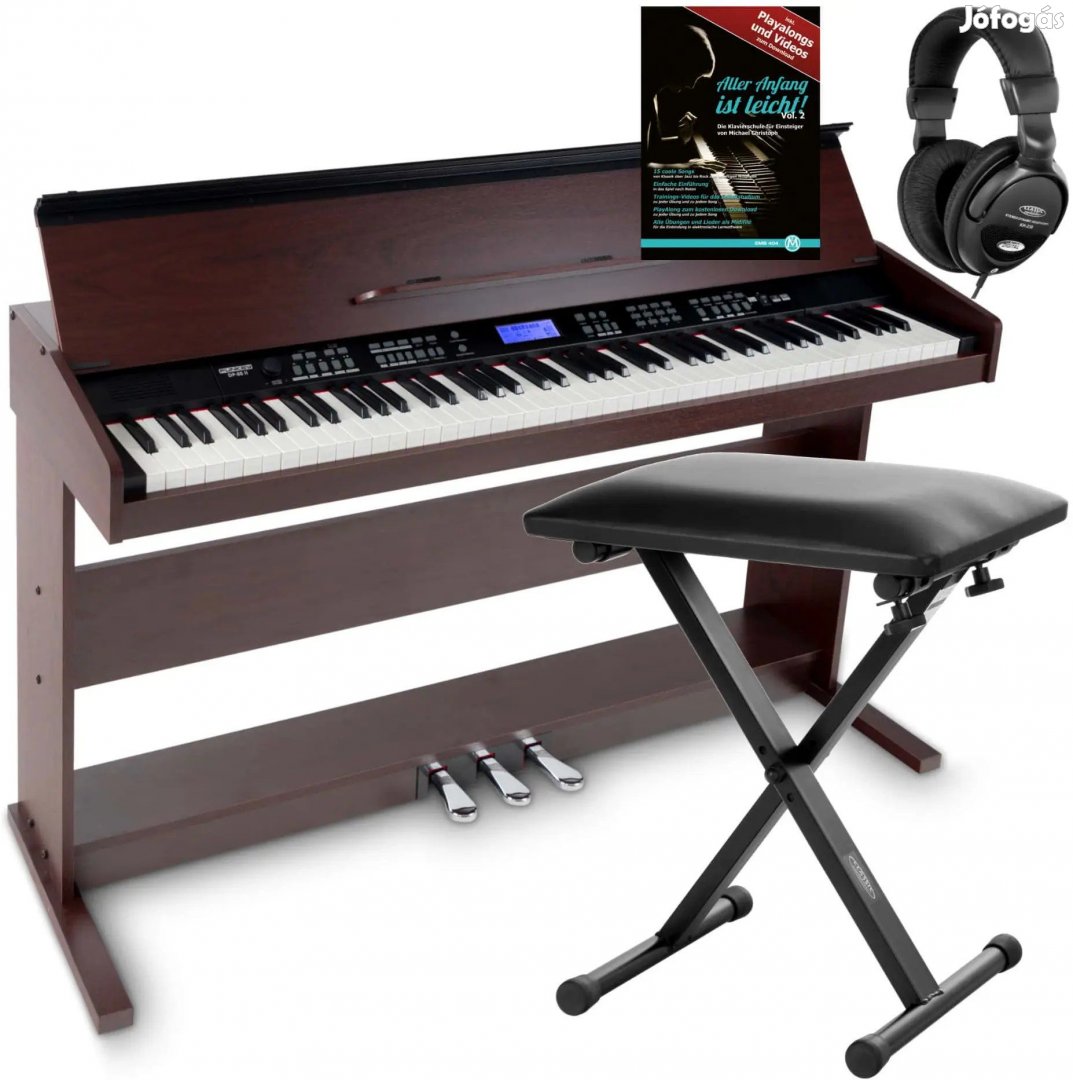 FunKey DP-88 II Digitális Zongora Barna Készlet Economy Billentyűs