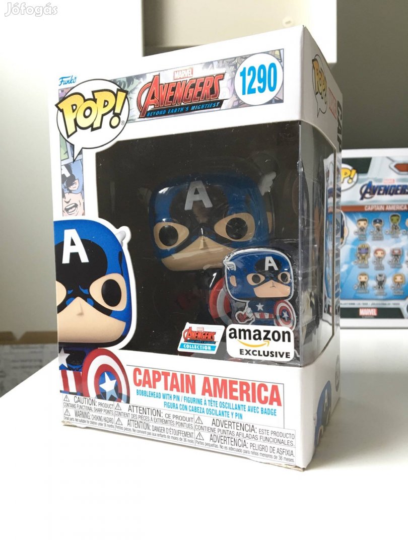 Funko Pop! Marvel Amerika kapitány kitűzővel (Amazon exclusive) nr1290