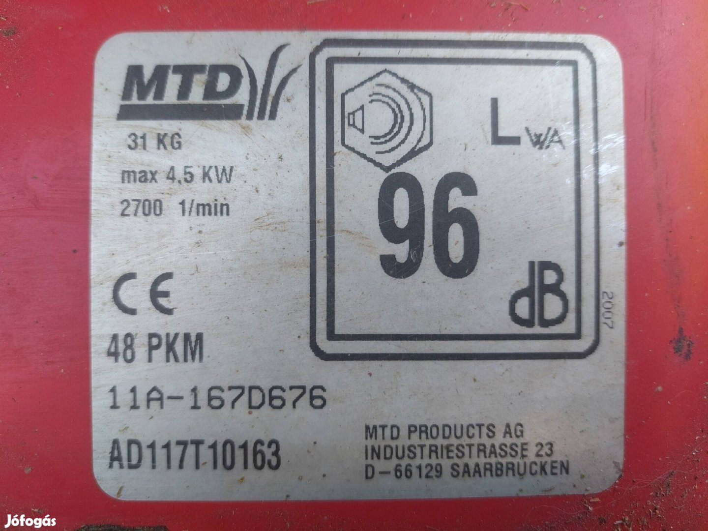 Fűnyíró MTD kawasaki