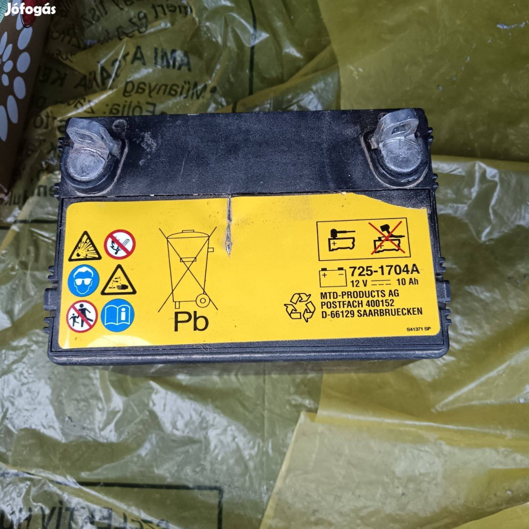 Fűnyírótraktor akkumulátor 12V 10Ah gyári MTD ! 2 éves(quad, smk,stb.)