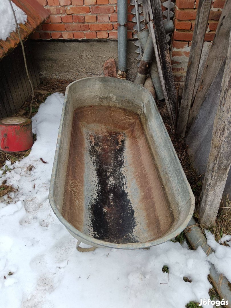 Fürdőkád bádog horganyzott lemez retro emlék -dekoráció