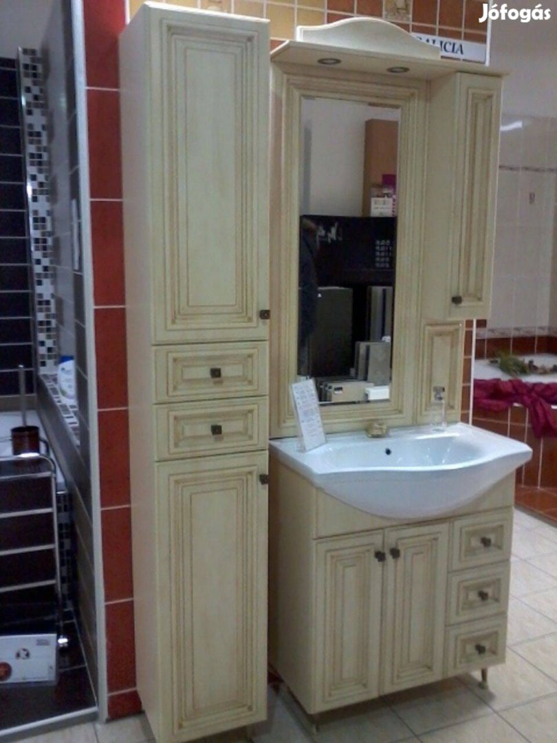 Fürdőszoba bútor, G Barokk 75, Antik Vanilia színben Országos szállít