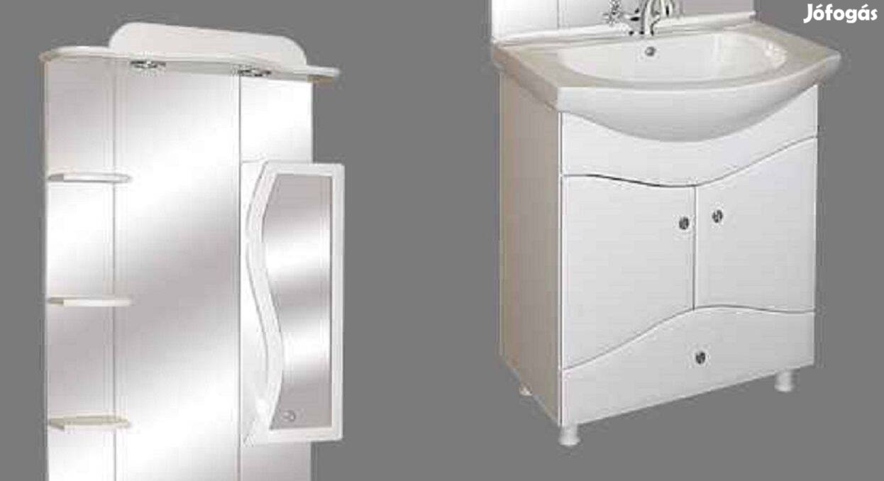 Fürdőszoba bútor,"S" Model Porcelán 65 alsó kieg. fehér színben. Ors