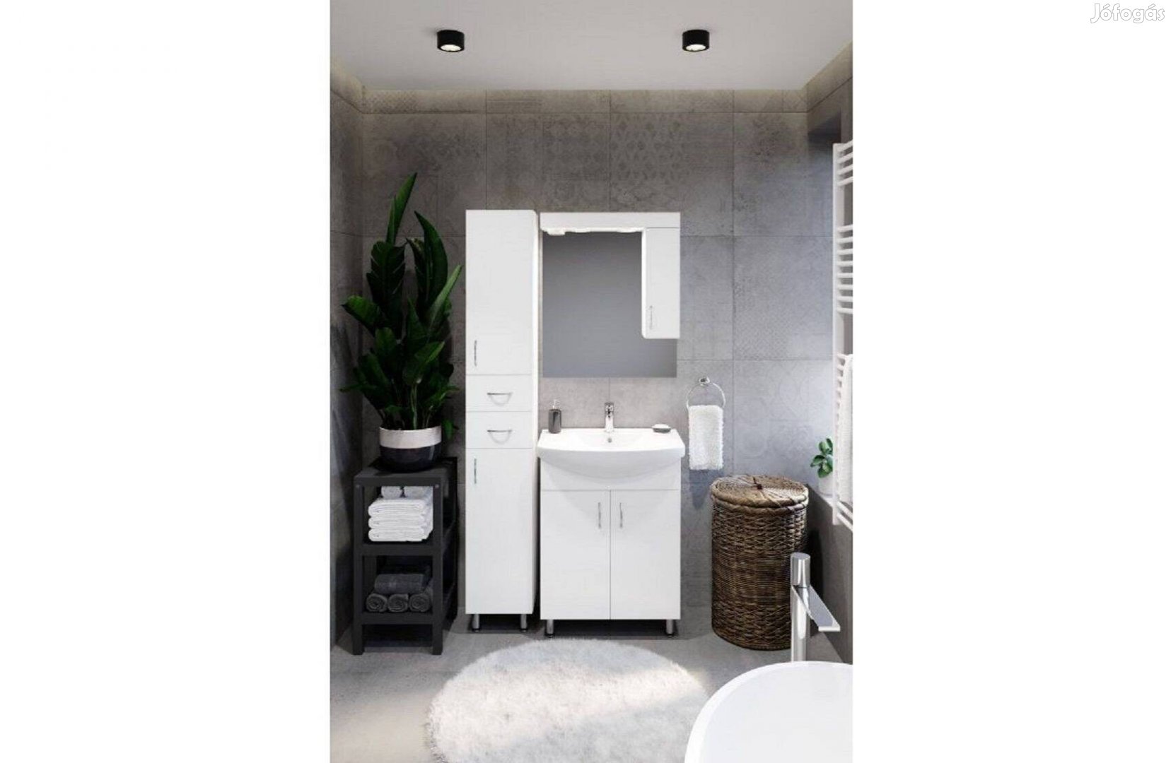 Fürdőszoba bútor, Standard 55F mosdós és 55F tükrös fürdőszoba szekrén