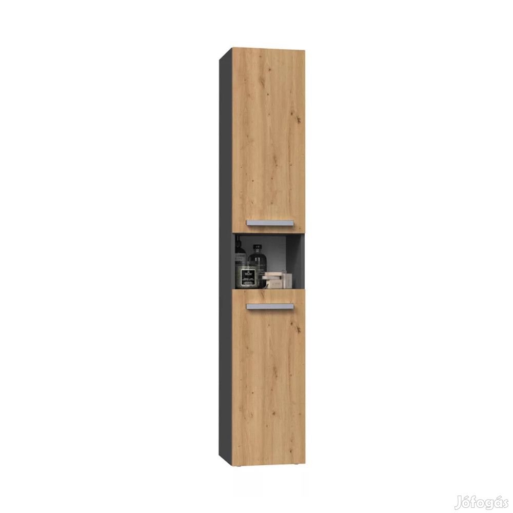 Fürdőszoba szekrény 30x170x30 cm szürke barna GF-01