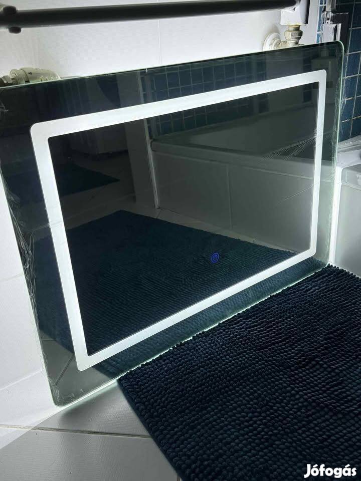 Fürdőszoba tükör, LED-es fekvő - 50x70 cm, érintőkijelző, falra szerel