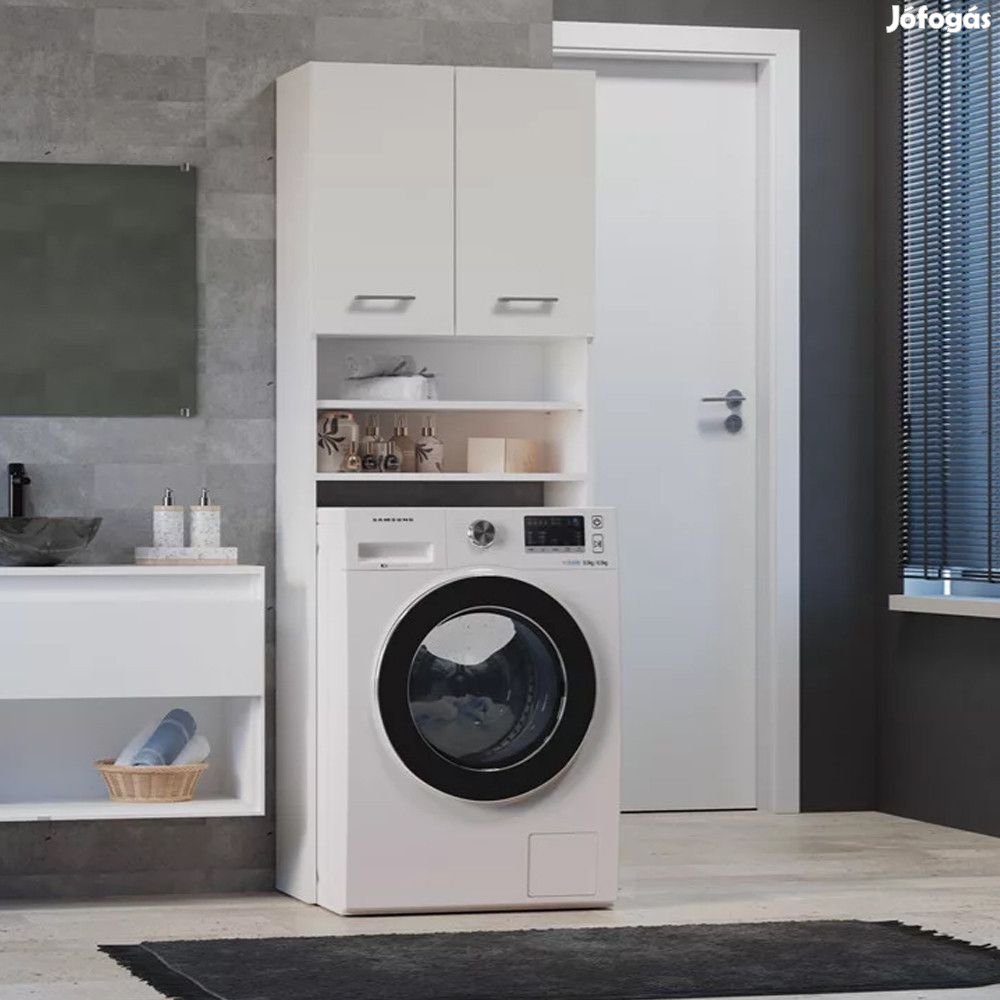 Fürdőszobai szekrény mosógép fölé polccal 180x30x64 cm