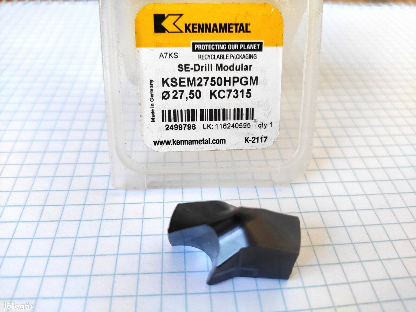 Fúró, keményfém fúróhegy D 27,5mm