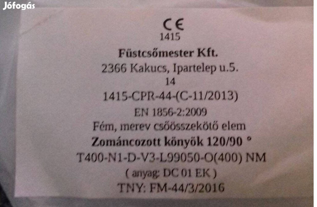 Füstcső. Fehér bontatlan