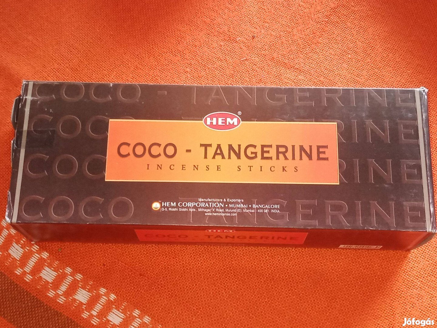 Füstölő, HEM Coco Tangerine (Kókusz-Mandarin), 20 szál